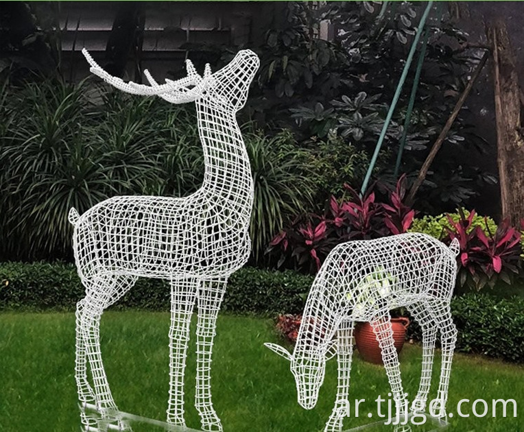 Stainless Steel Sika Deer Sculpture